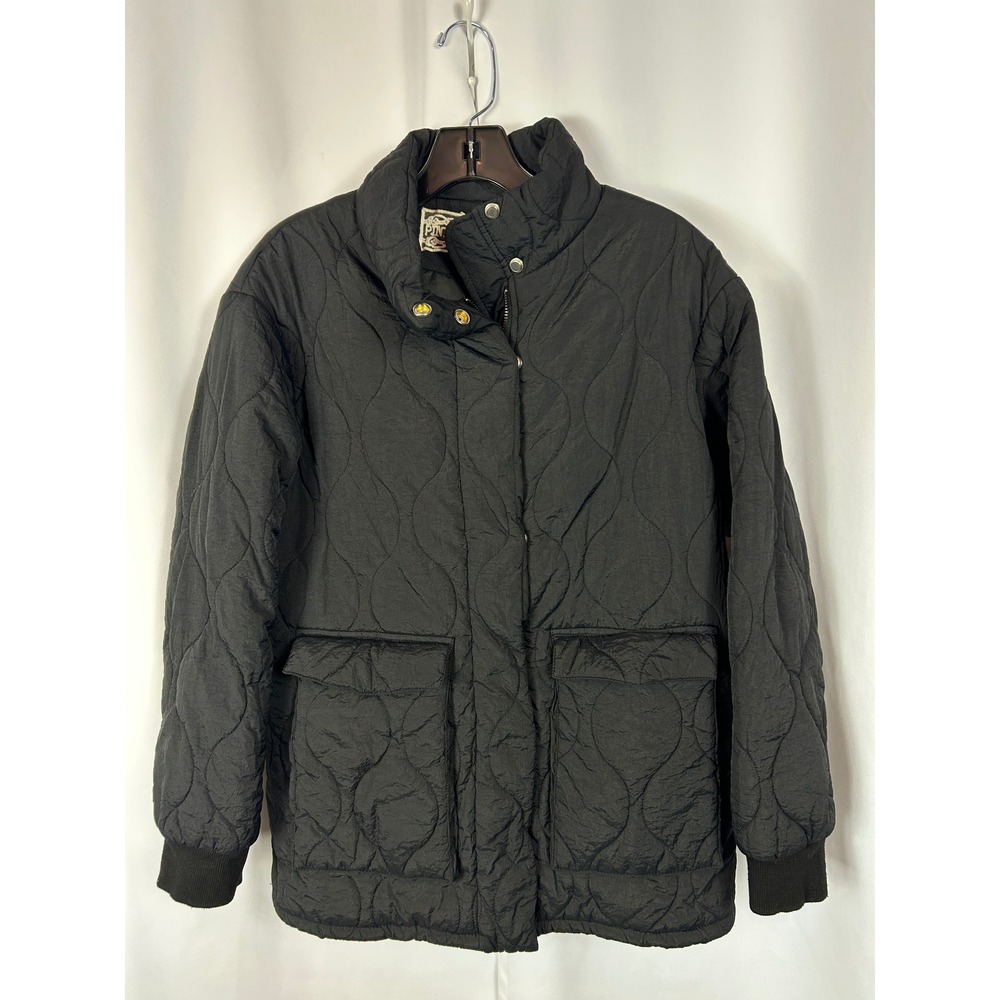 Pink Martini‎ Black Onion Quilted Mock Neck Utility Liner Chore Jacket XS